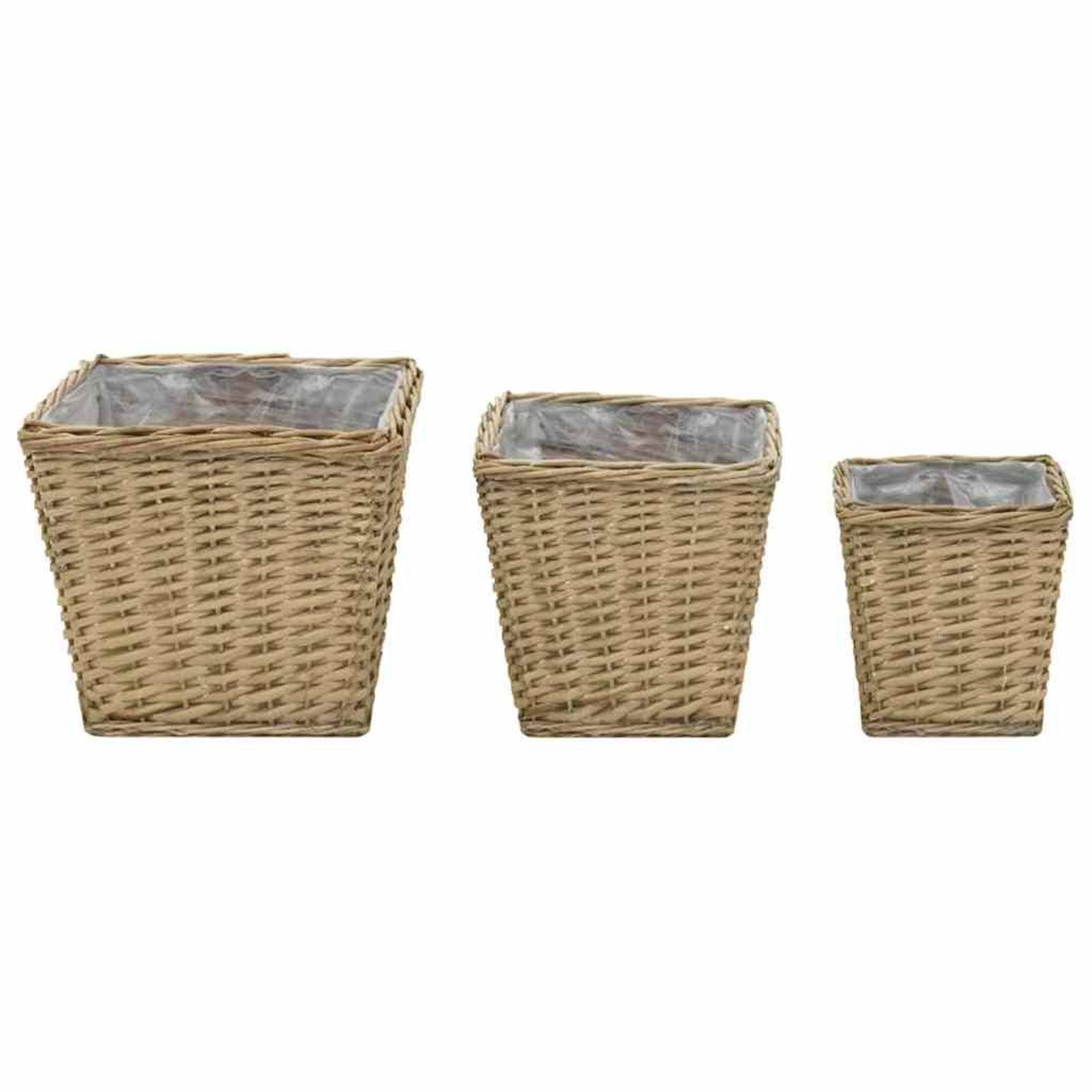 Voir la diapositive 2 : VIDAXL Lits sureleves 3 pcs osier avec doublure en pe