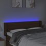 Voir la diapositive 4 : VIDAXL Tete de lit a LED Marron fonce 147x16x78/88 cm Tissu