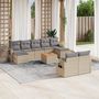 Voir la diapositive 1 : VIDAXL Salon de jardin et coussins 10 pcs melange beige resine tressee