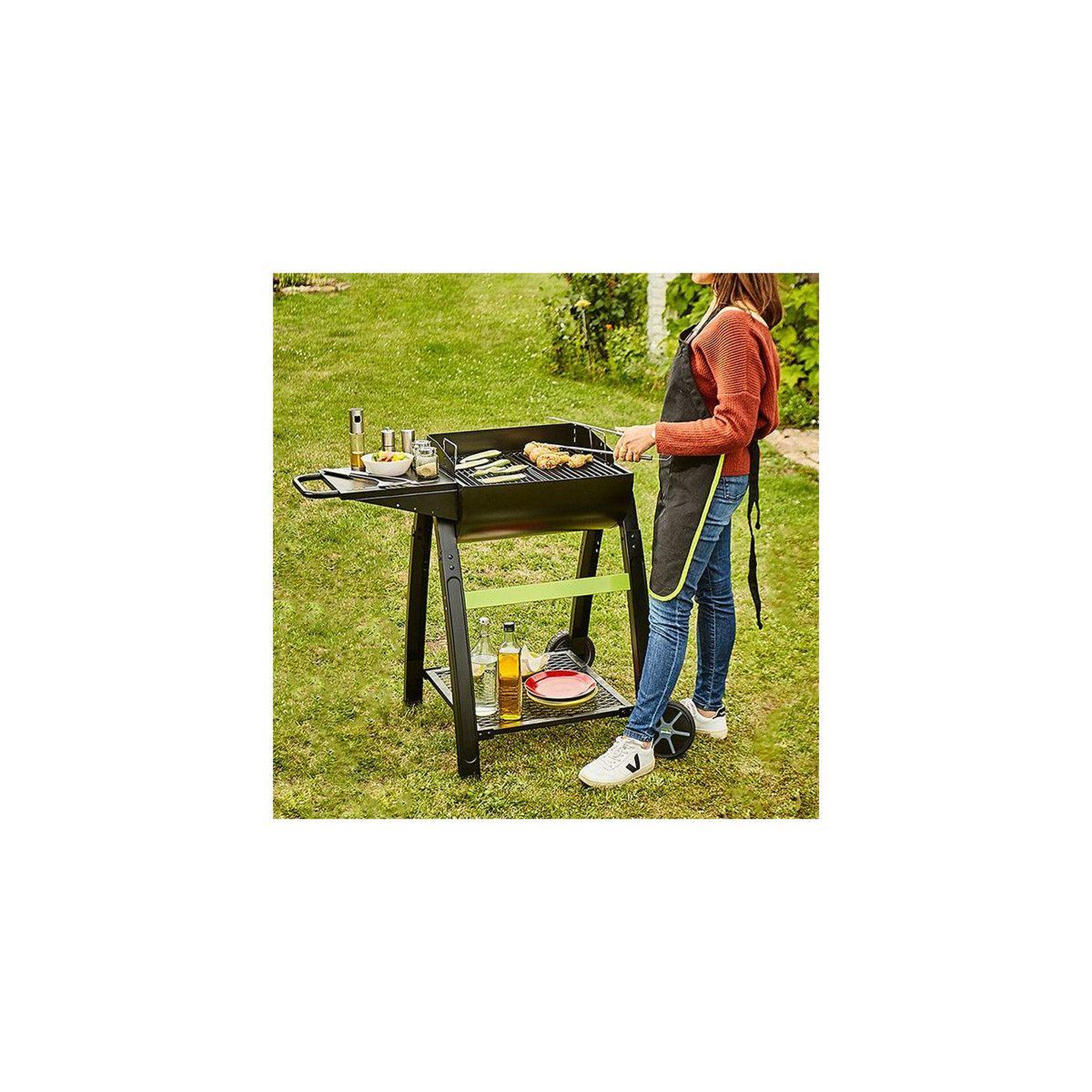 Voir la diapositive 3 : Cook'In Garden Barbecue charbon tonino 50 noir sur chariot 50 cm