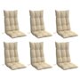 Voir la diapositive 3 : VIDAXL Coussins de chaise a dossier haut lot de 6 beige tissu oxford