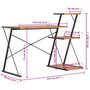 Voir la diapositive 6 : VIDAXL Bureau avec etagere Noir et marron 116x50x93 cm