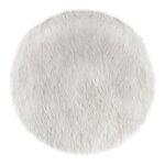 ATMOSPHERA Tapis rond fausse fourrure blanc