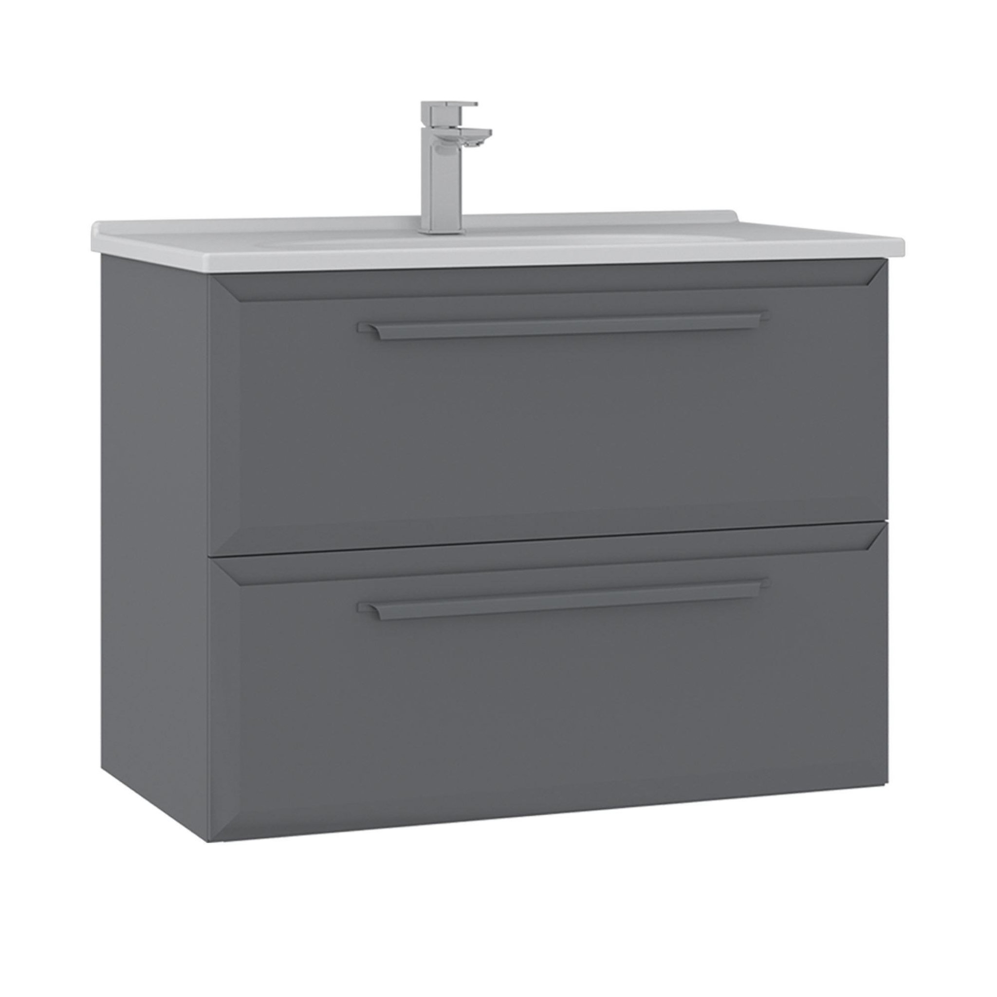 Habitat et Jardin Meuble Vasque  Nuvola 80 v2  - 80 x 50 x 62 cm - Grey