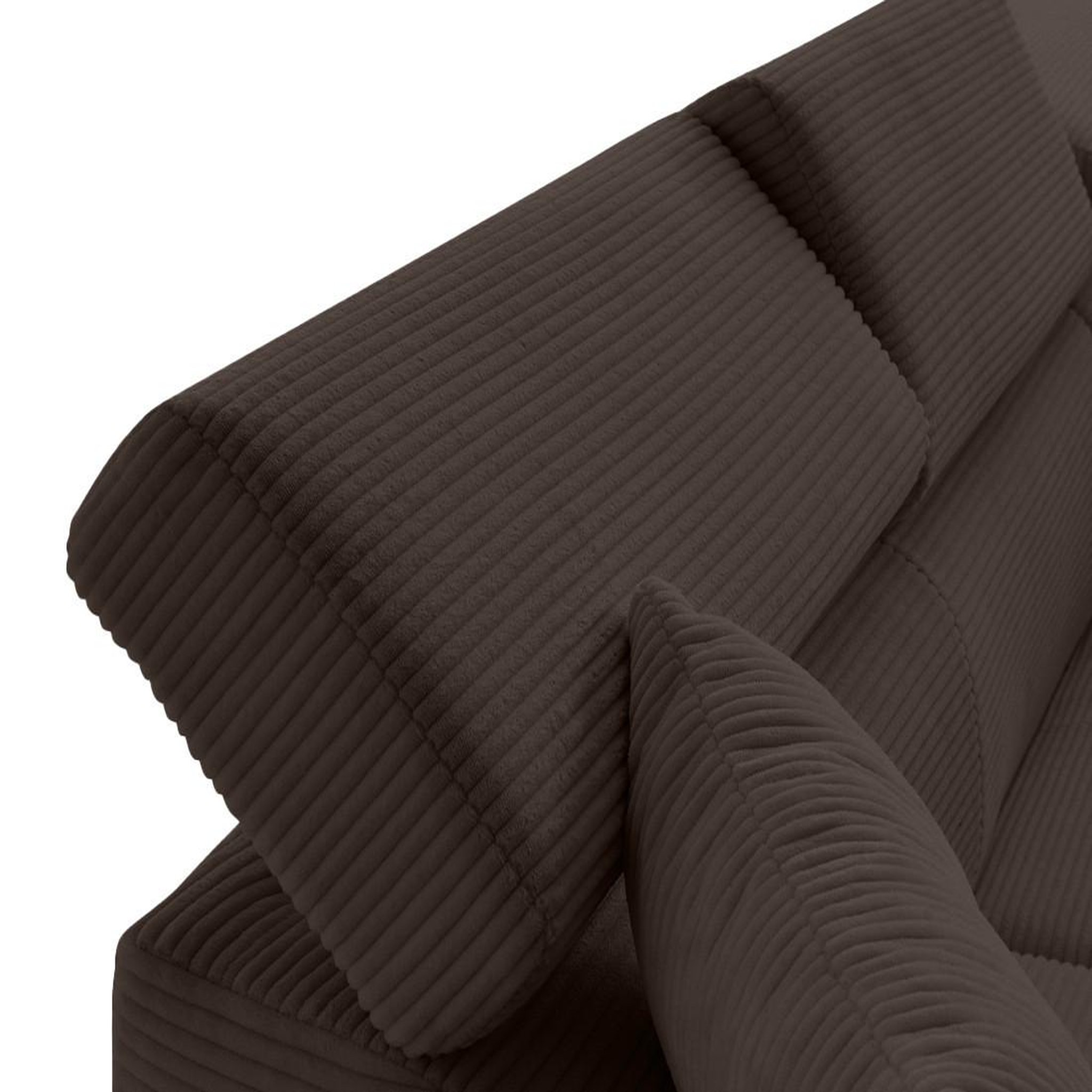 Voir la diapositive 5 : BEST MOBILIER Lisbona - canapé d'angle droit 5 places convertible avec têtières en velours côtelé