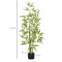 Voir la diapositive 3 : HOMCOM Bambou artificiel 1,20H m - plante artificielle - 498 feuilles réalistes, vrais troncs - pot inclus