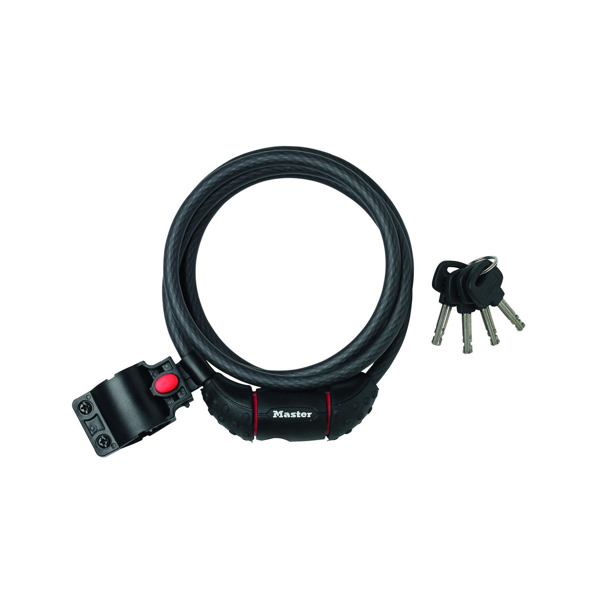 Master lock Cable Antivol Vélo [1,8 m Câble] [Clé] [Extérieur] [Support Fixation Vélo] 8130EURDPRO