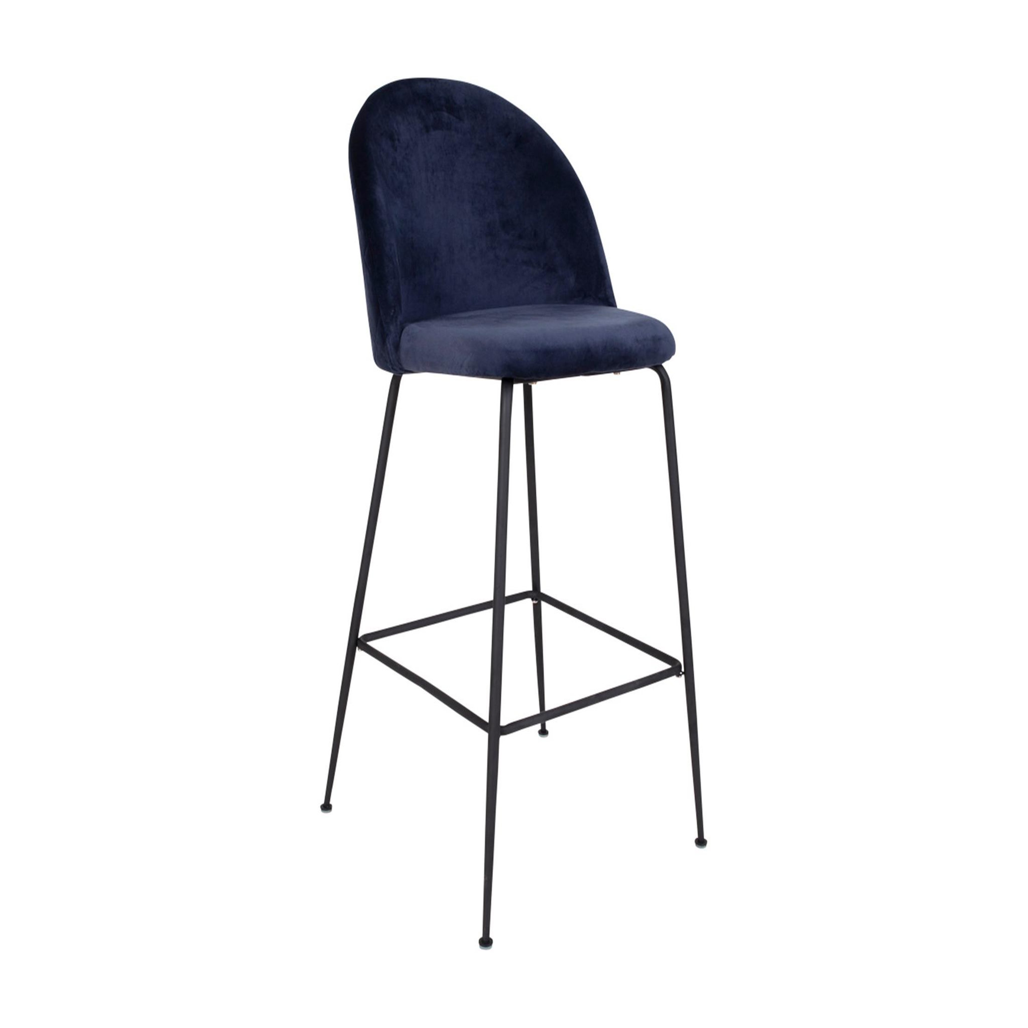 Voir la diapositive 3 : LISA DESIGN Antigua - lot de 2 tabourets de bar - en velours bleu