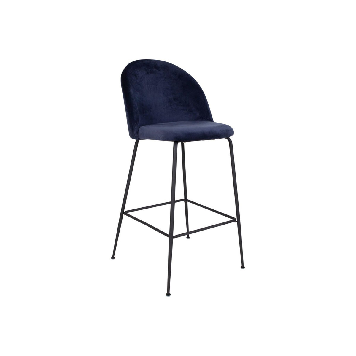 LISA DESIGN Antigua - lot de 2 tabourets de bar - en velours bleu