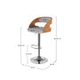 Voir la diapositive 4 : Rendez vous déco Chaise de bar réglable 62/84 cm en tissu gris clair-Louis