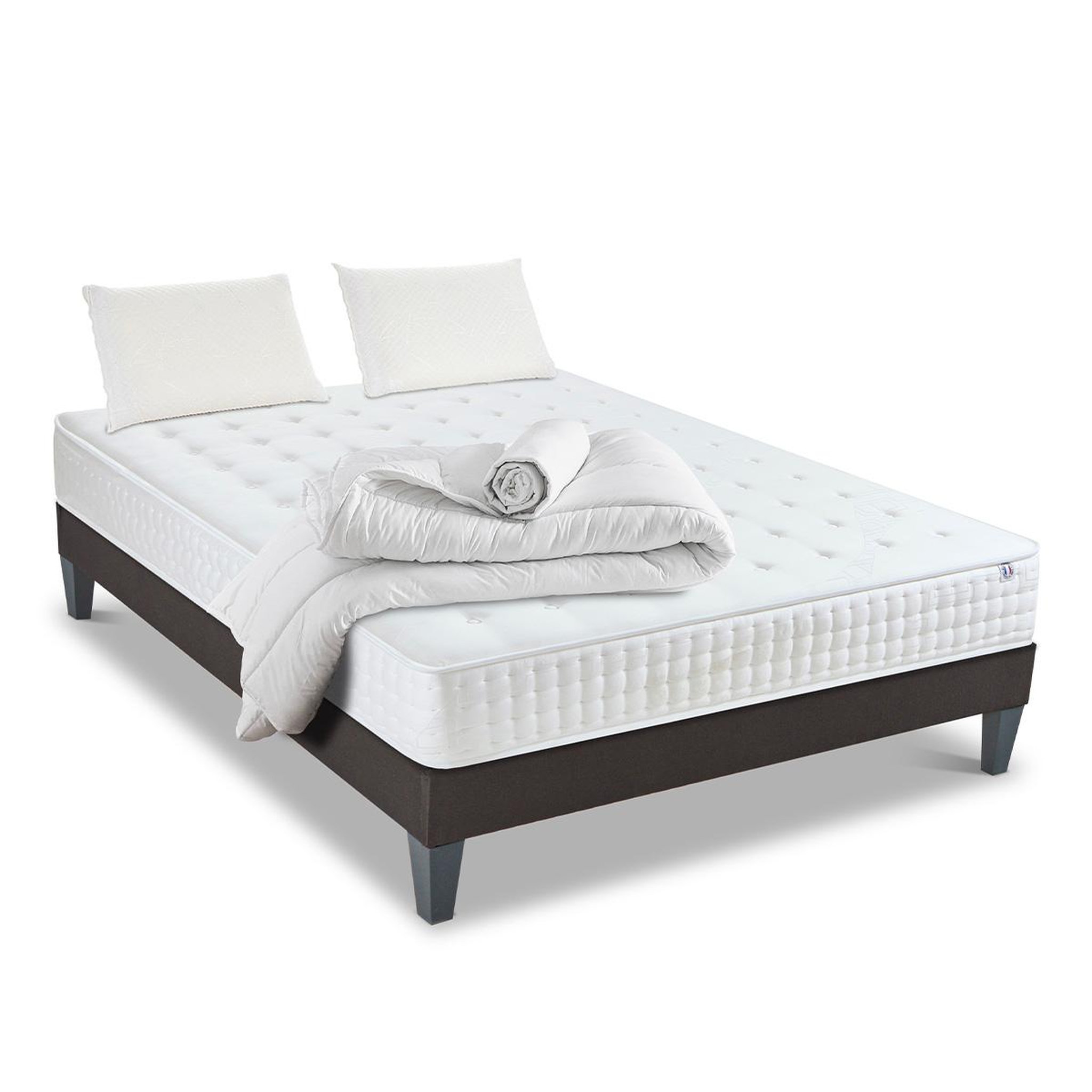 Voir la diapositive 3 : BELLECOUR Bellecour literie | pack prêt à dormir châtelet | matelas mémoire de forme + sommier + accessoires