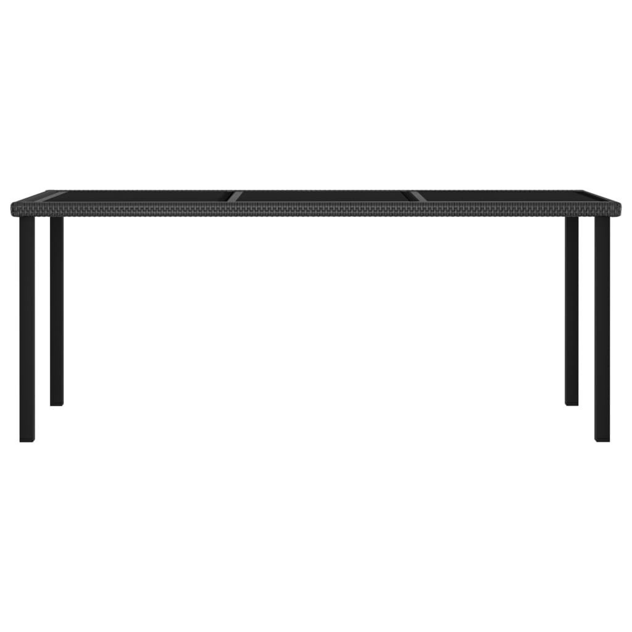 Voir la diapositive 2 : VIDAXL Table a dîner de jardin Noir 180x70x73 cm Resine tressee