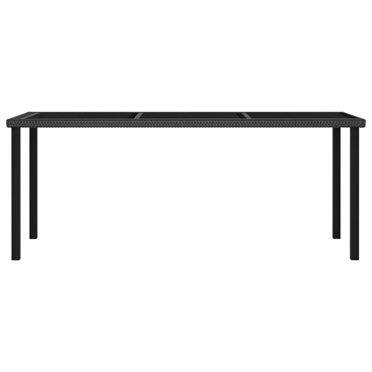 VIDAXL Table a dîner de jardin Noir 180x70x73 cm Resine tressee