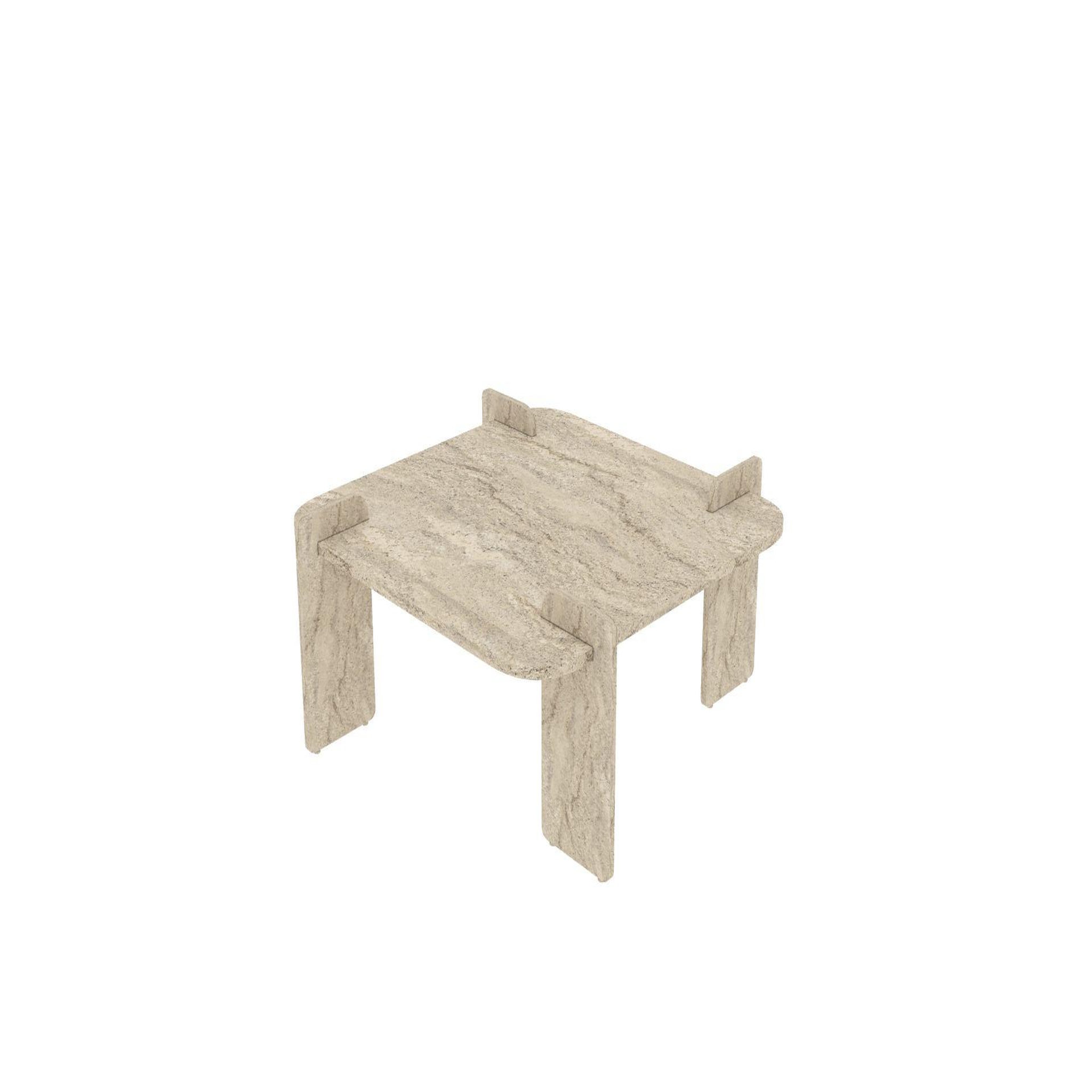 Habitat et Jardin Table basse en bois  woog  90 x 90 x 35 cm - travertin