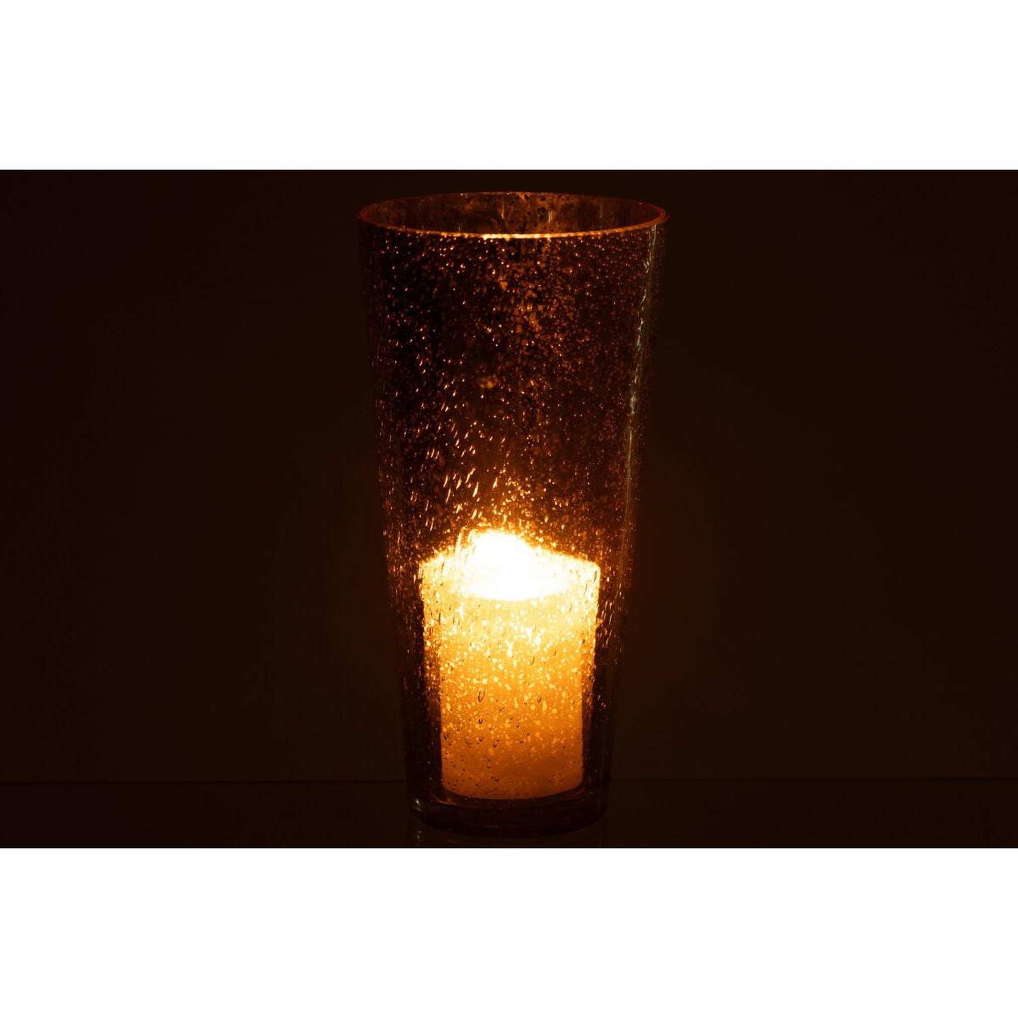 Voir la diapositive 6 : J-LINE Photophore design en verre  ember  30cm argent