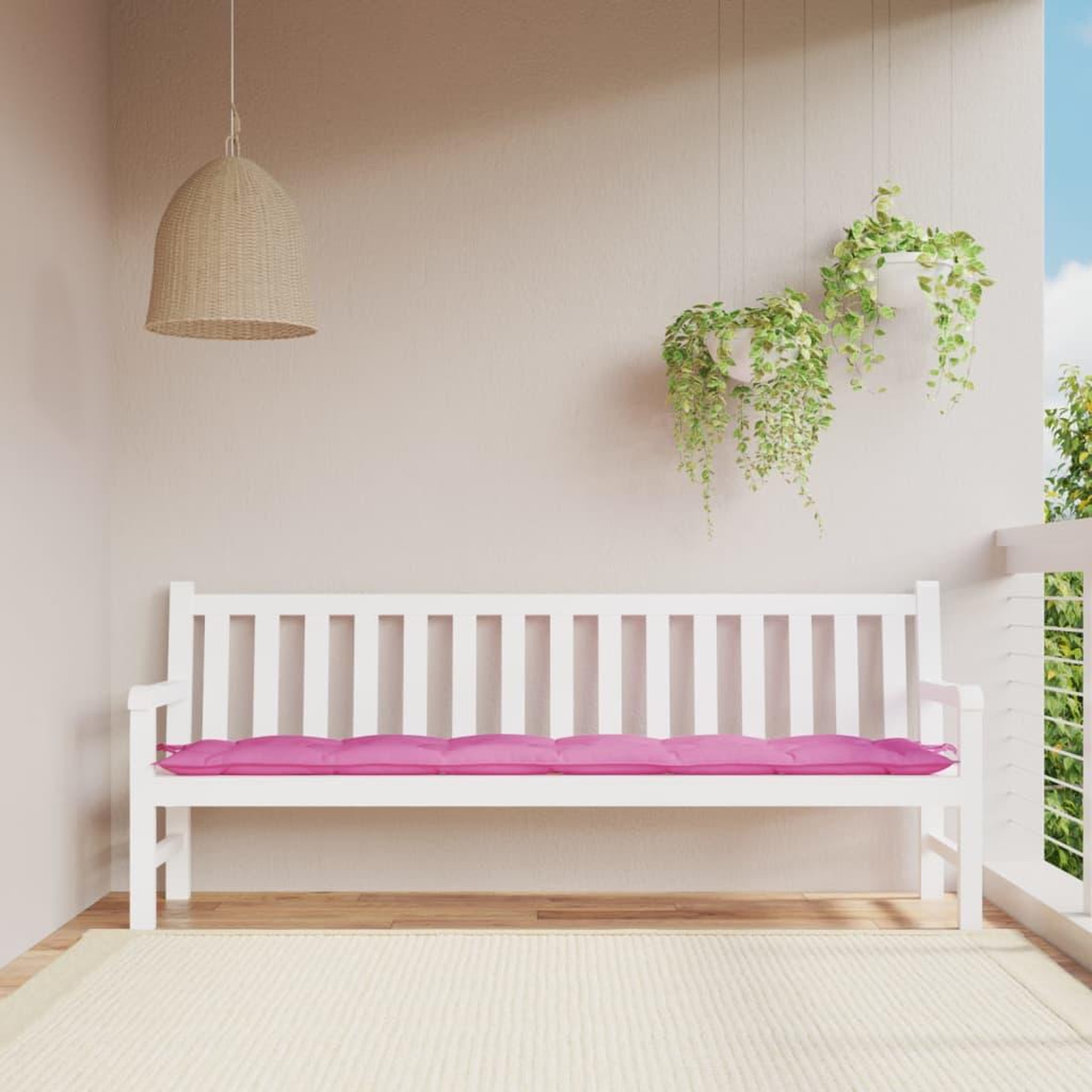 VIDAXL Coussin de banc de jardin rose 200x50x7 cm tissu