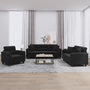 Voir la diapositive 1 : VIDAXL Ensemble de canapes 3 pcs avec coussins Noir Tissu microfibre