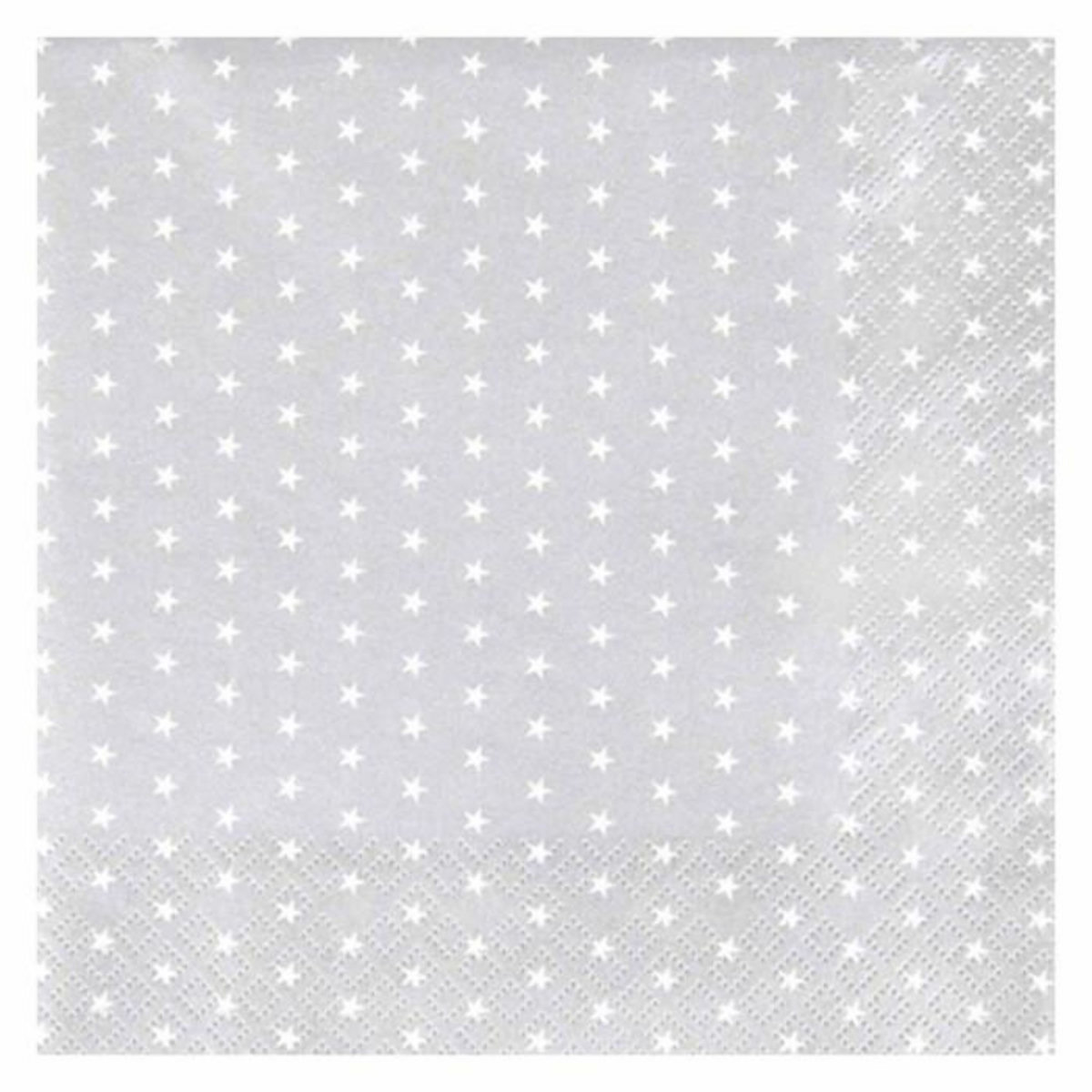 Paris Prix Lot de 20 Serviettes en Papier  Mini Étoile  33x33cm Argent