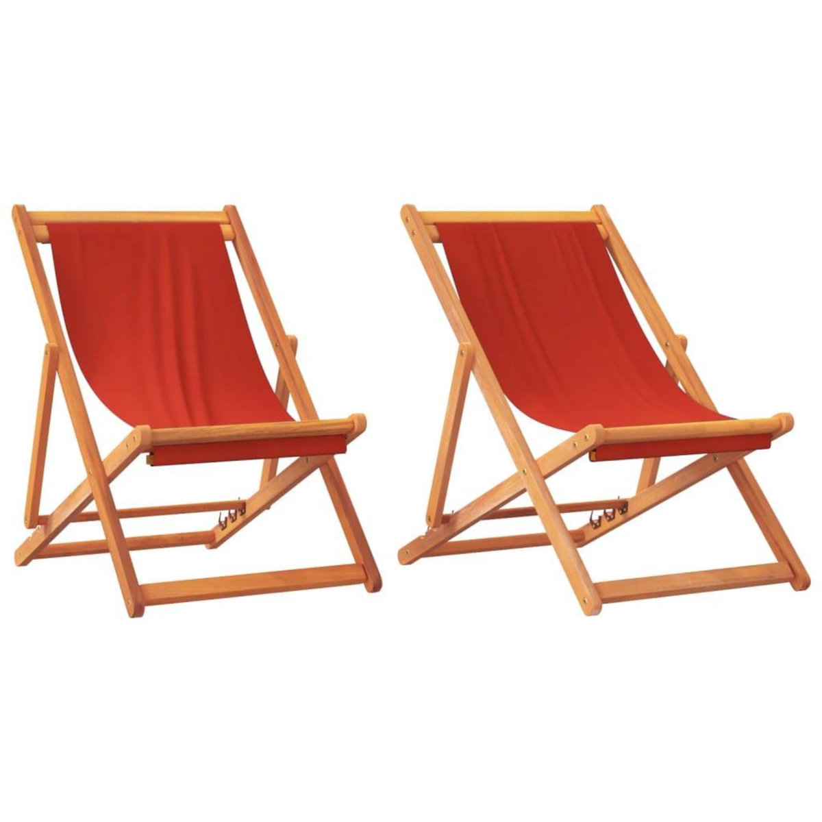 VIDAXL Chaises de plage pliables lot de 2 rouge tissu