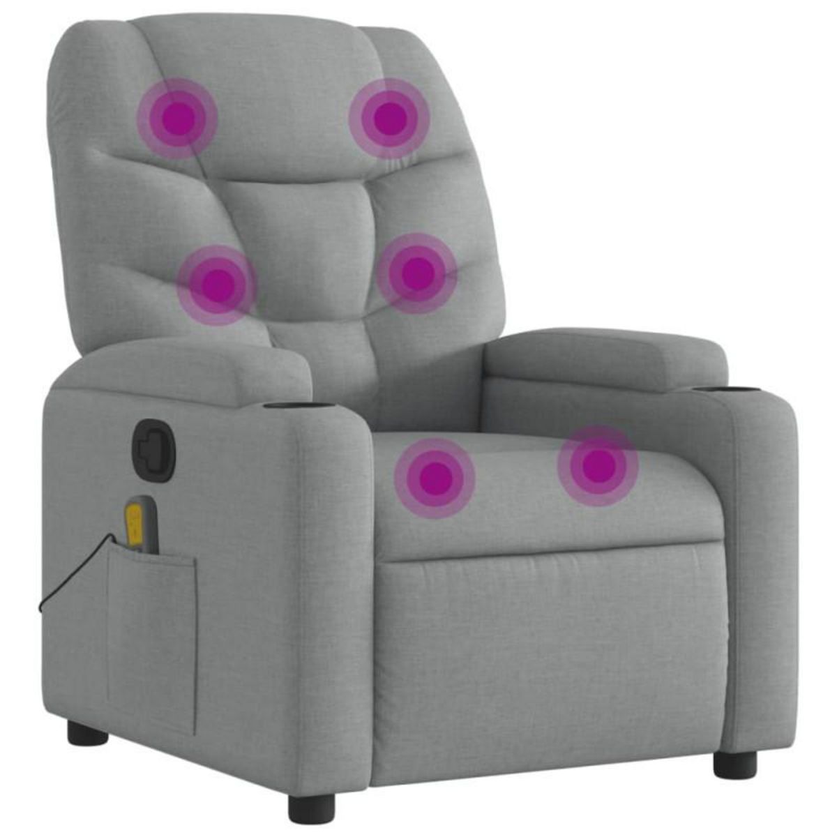 VIDAXL Fauteuil de massage inclinable Gris clair Tissu