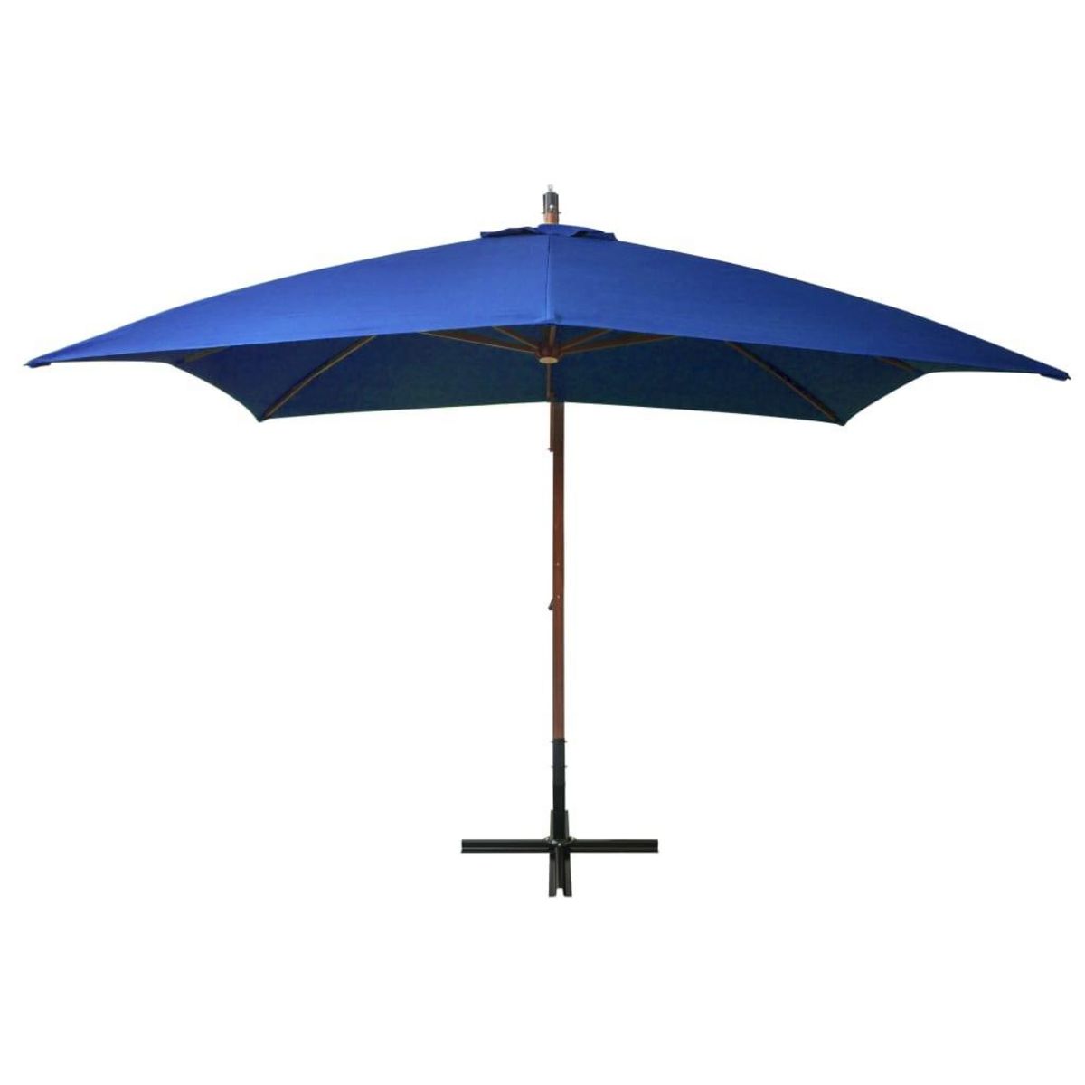 VIDAXL Parasol de jardin suspendu avec mat bleu azure bois de sapin