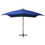 Voir la diapositive 2 : VIDAXL Parasol de jardin suspendu avec mat bleu azure bois de sapin