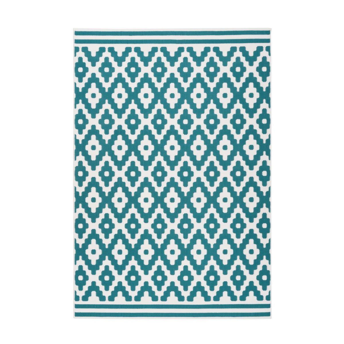 Paris Prix Tapis Géométrique à Poils Courts  Now III  Turquoise