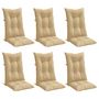 Voir la diapositive 3 : VIDAXL Coussins de chaise a dossier haut lot de 6 beige melange tissu