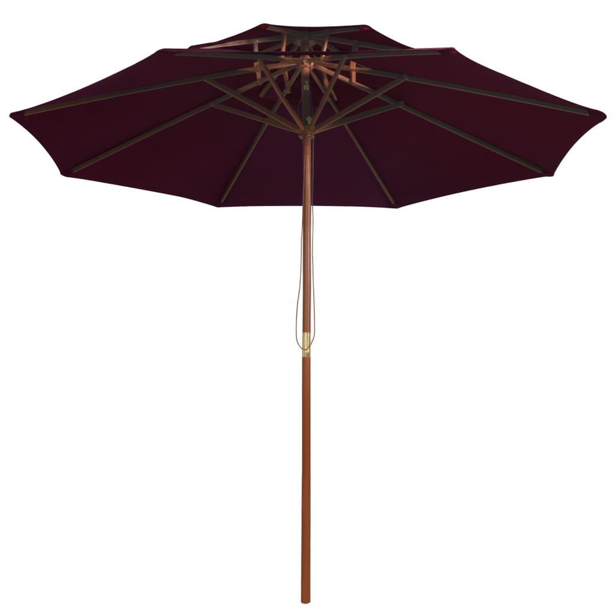 Voir la diapositive 2 : VIDAXL Parasol a deux etages avec mat en bois rouge bordeaux 270 cm