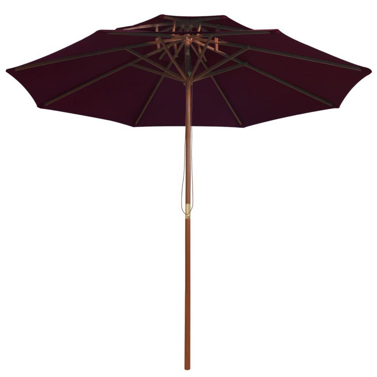 VIDAXL Parasol a deux etages avec mat en bois rouge bordeaux 270 cm