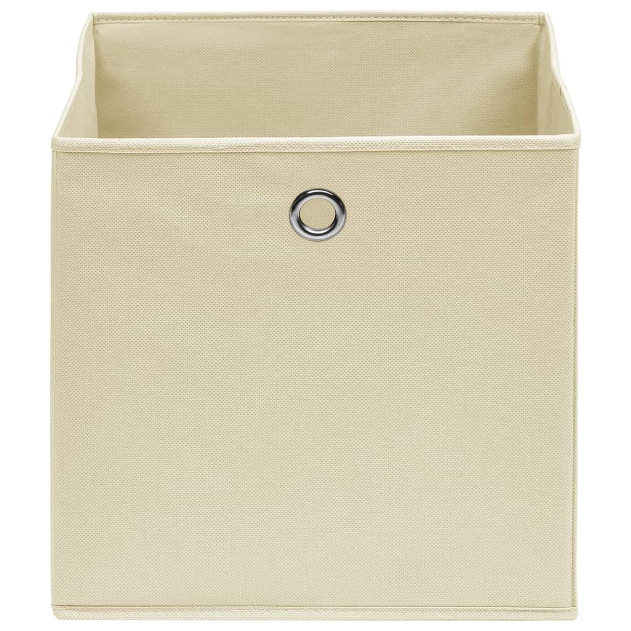 Voir la diapositive 3 : VIDAXL Boîtes de rangement 4 pcs Creme 32x32x32 cm Tissu