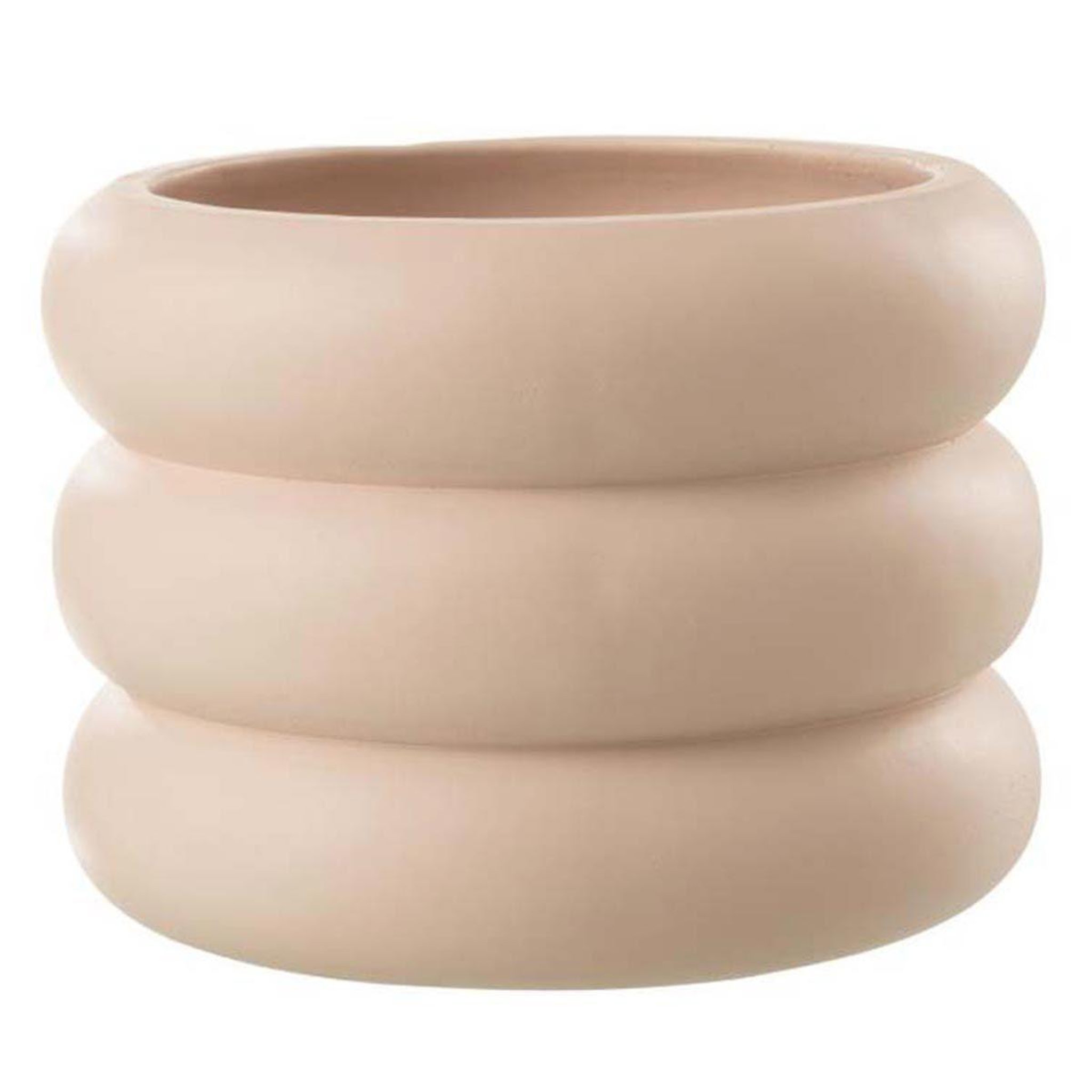 J-LINE Cache-Pot Déco en Ciment  Ring  22cm Beige
