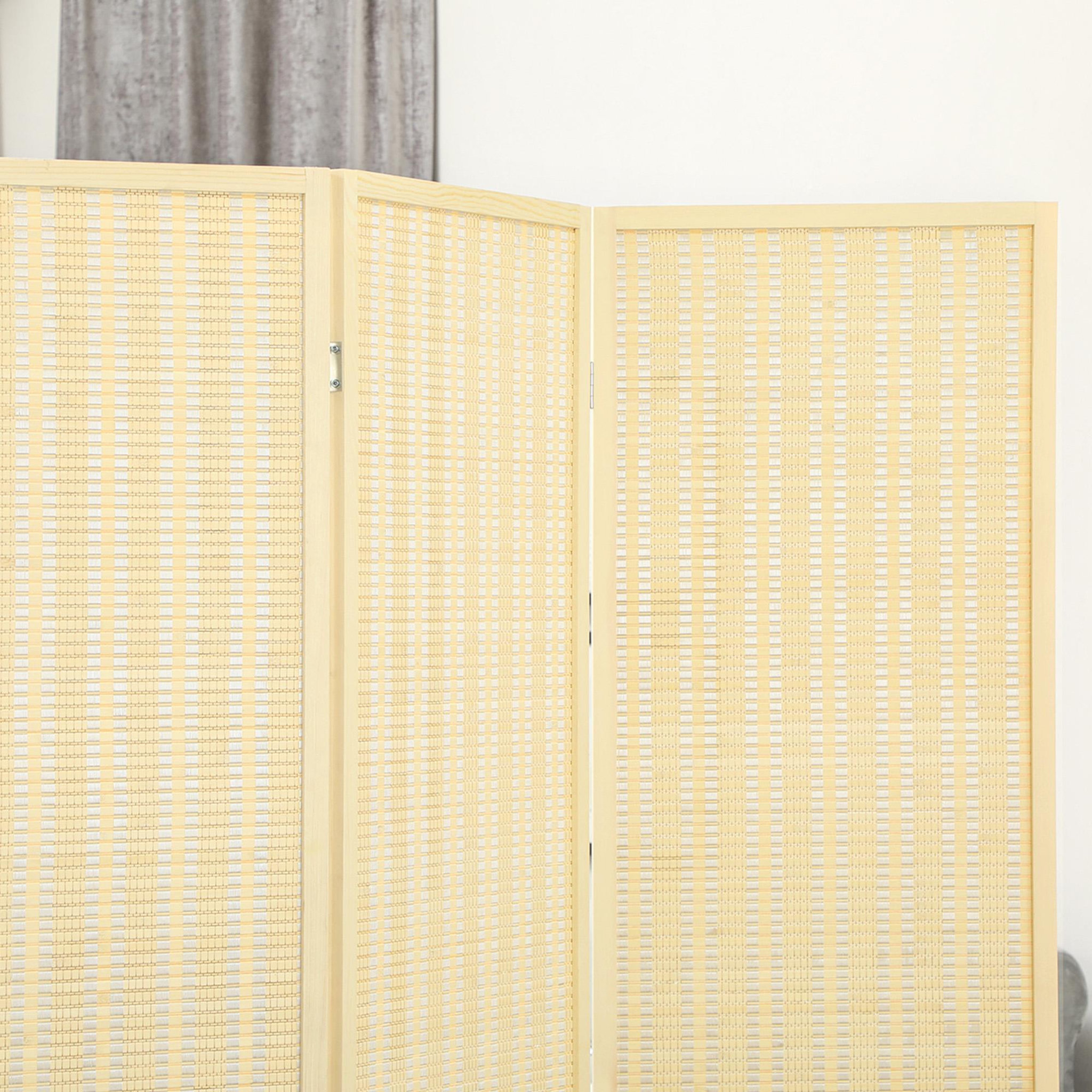 Voir la diapositive 4 : HOMCOM Paravent interieur en bois 3 panneaux 135 x 180 cm séparateur de pièce pliable bois naturel