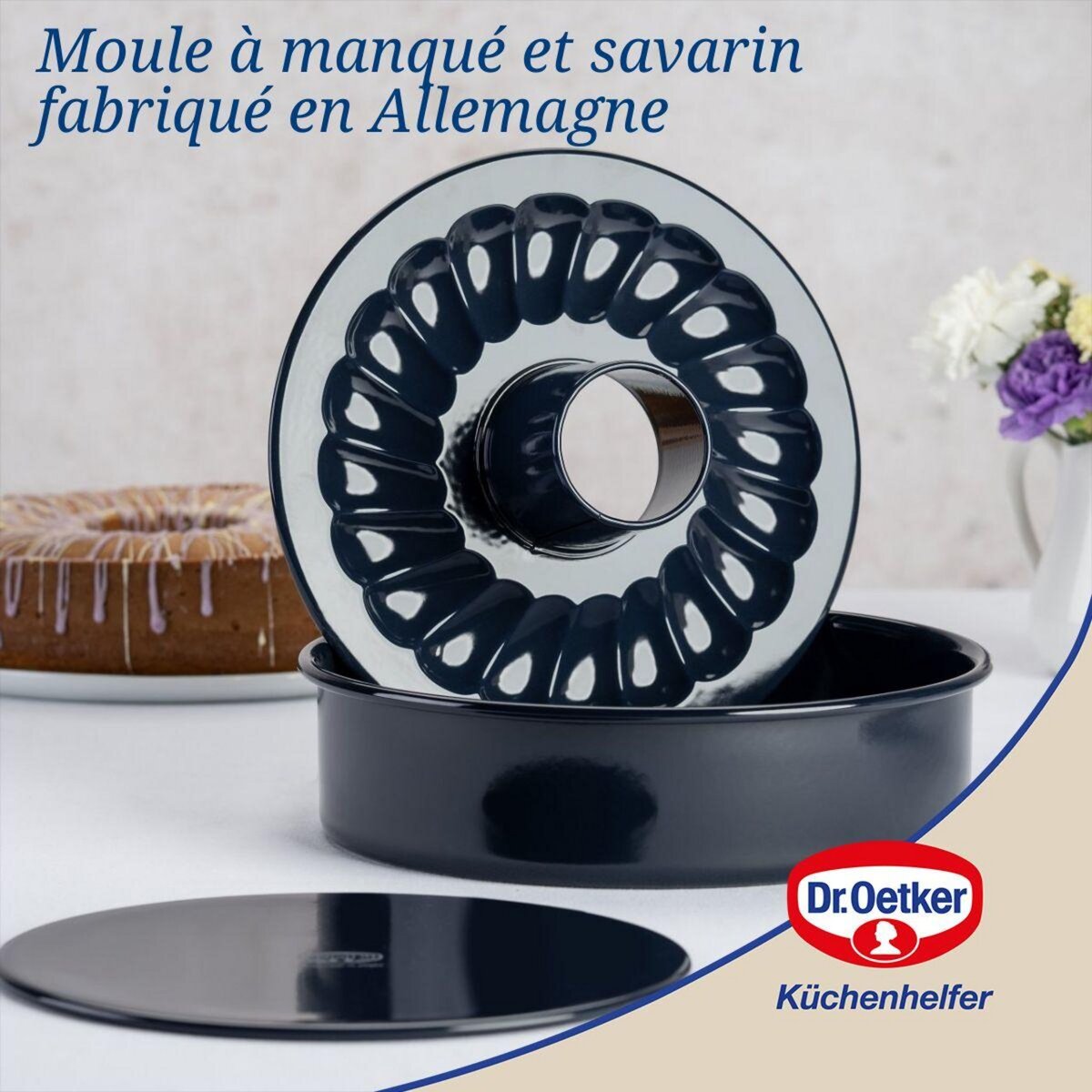 DR.OETKER Ensemble de 2 Moules à manqué et savarin double fond 28 cm Dr. Oetker Back Liebe