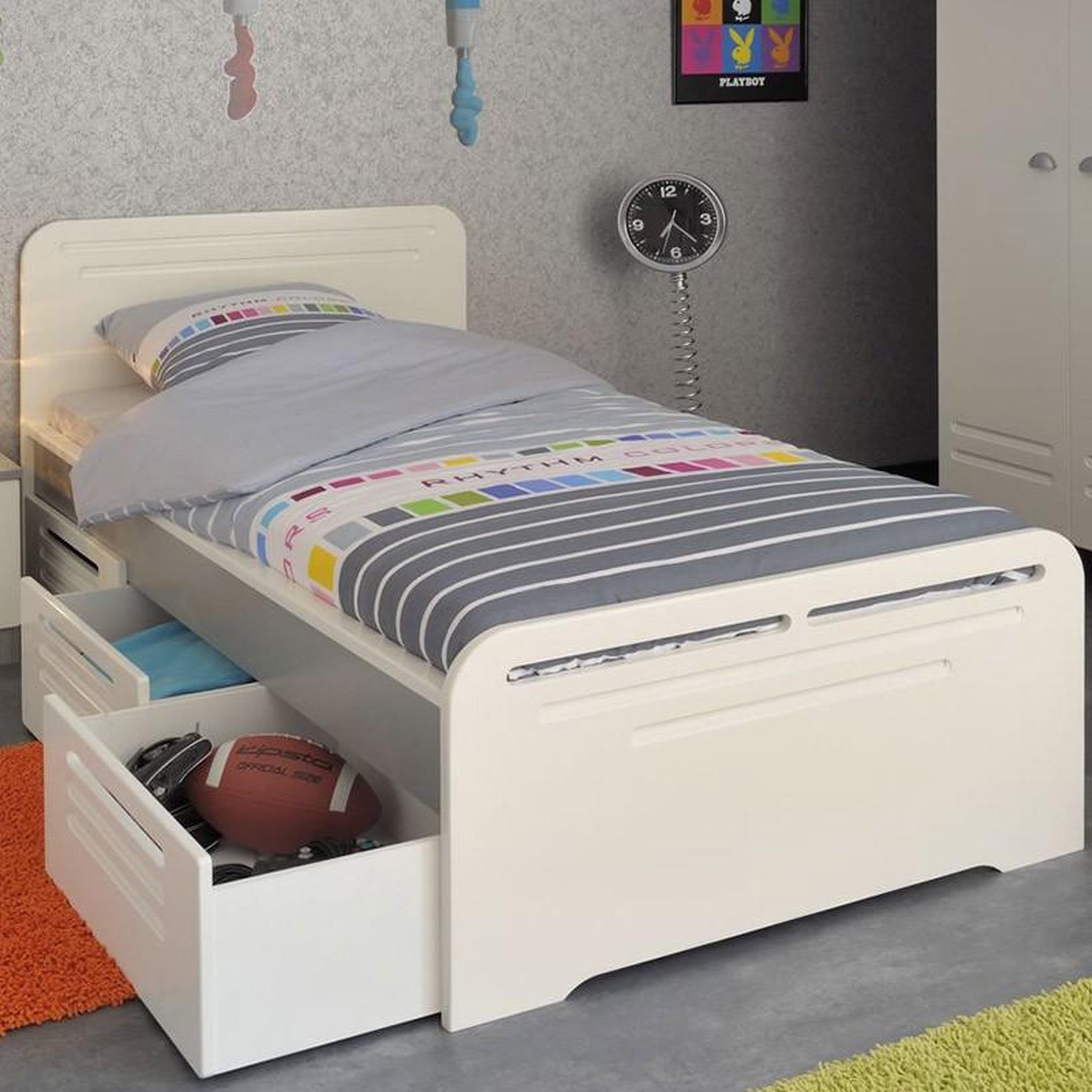 Voir la diapositive 3 : Paris Prix Tiroirs de Lit Enfant  Loft  Blanc