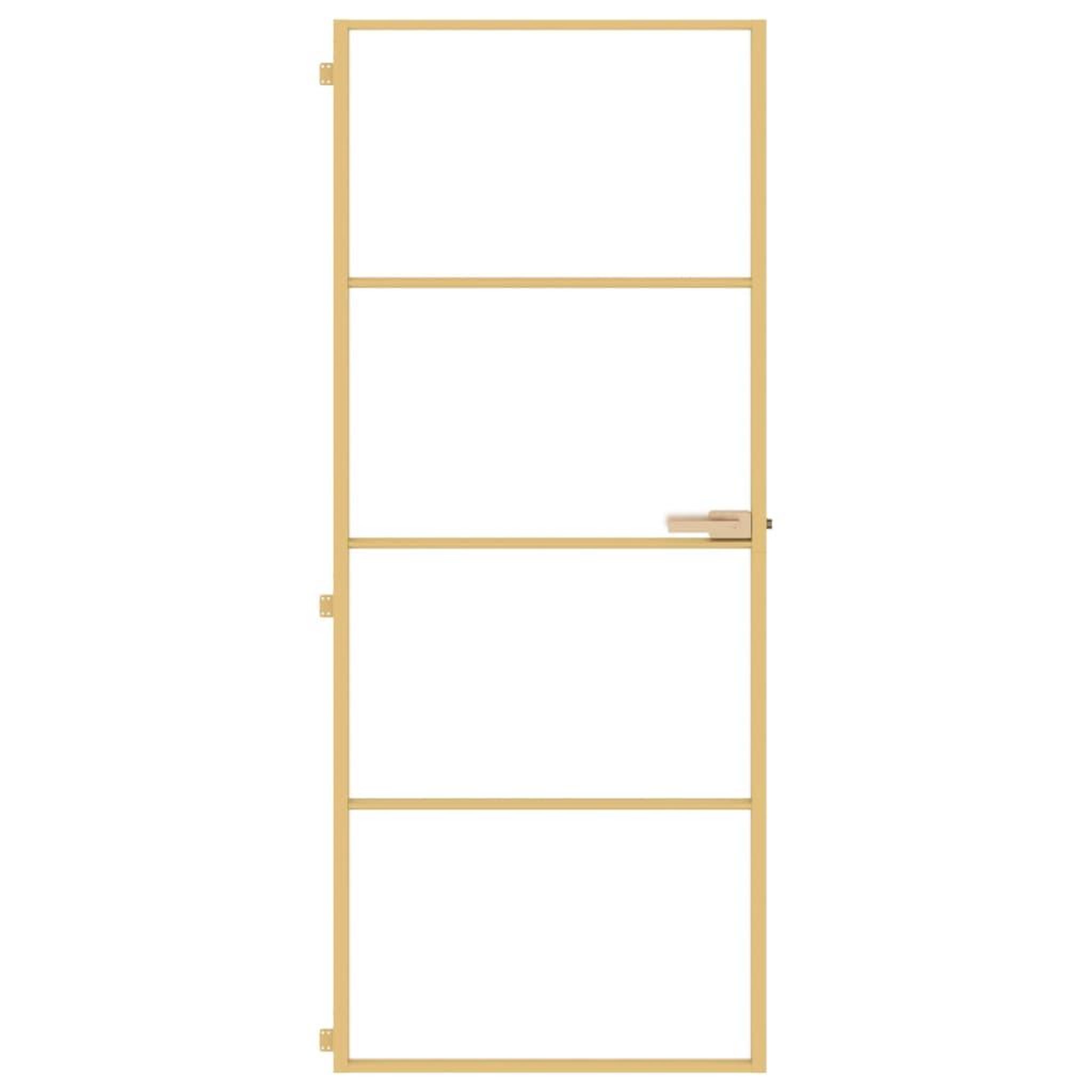 Voir la diapositive 3 : VIDAXL Porte interieure mince dore 83x201,5 cm verre trempe aluminium