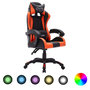 Voir la diapositive 1 : VIDAXL Fauteuil de jeux video avec LED RVB Orange et noir Similicuir