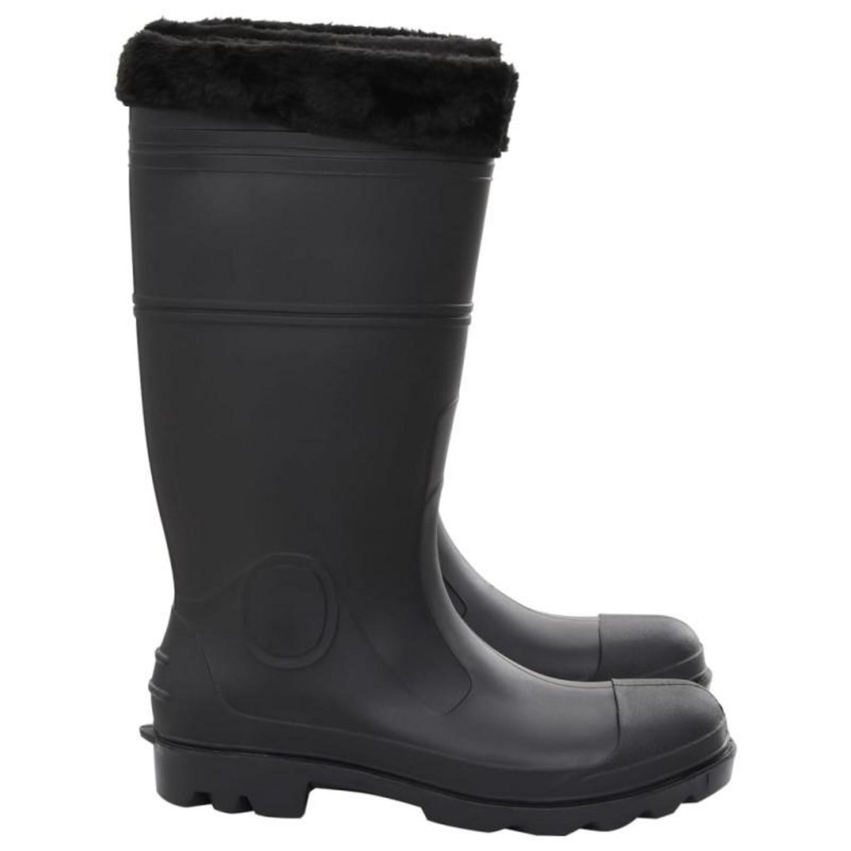 VIDAXL Bottes de pluie avec chaussettes amovibles noir taille 46 PVC