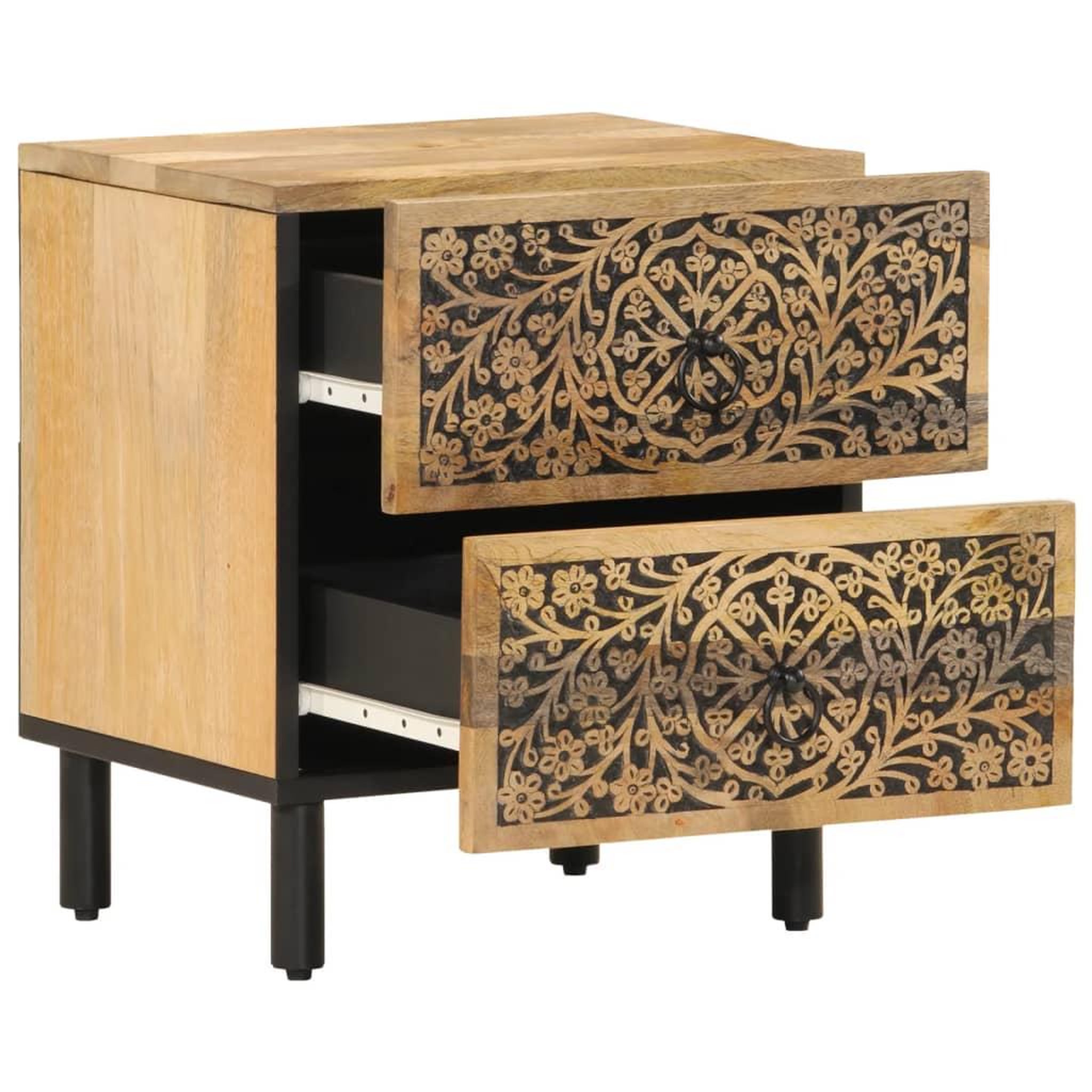 Voir la diapositive 4 : VIDAXL Tables de chevet 2 pcs 40x33x46 cm Bois de manguier solide
