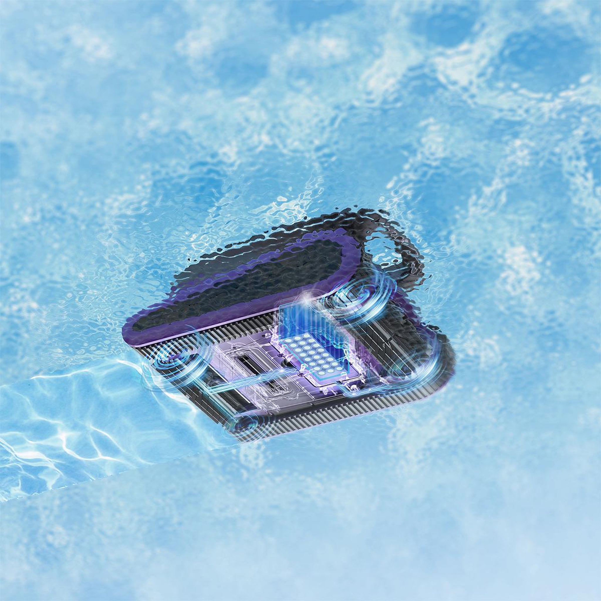 Voir la diapositive 5 : MAYTRONICS Robot aspirateur sans fil, modes de nettoyage personnalisables via l'app, idéal piscines jusqu'à 12 mètres, couverture complète, navigation sonar - sonar f5