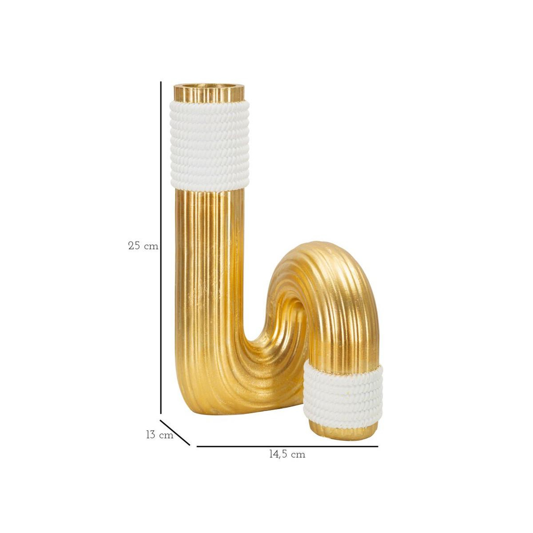 Voir la diapositive 6 : Paris Prix Vase design en résine  bann  25cm or