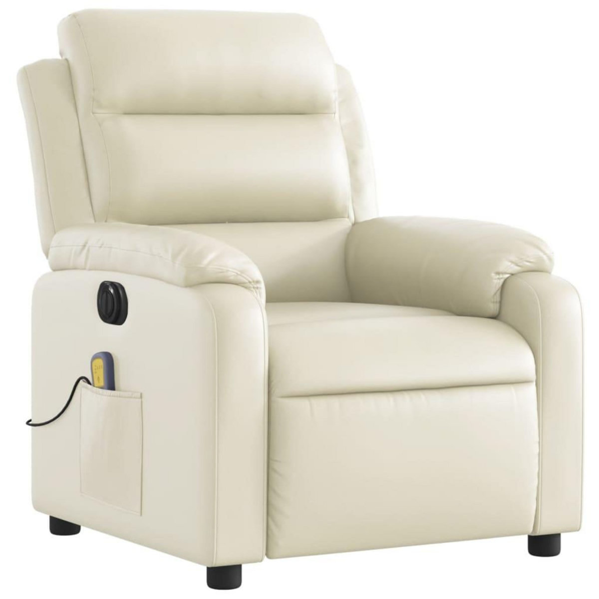 VIDAXL Fauteuil de massage inclinable electrique creme similicuir