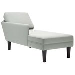 VIDAXL Fauteuil long et coussin et accoudoir droit gris clair velours