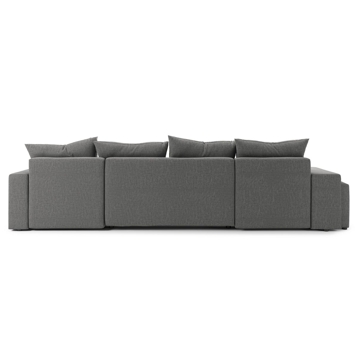 Canapé panoramique convertible 6 places avec étagères et poufs intégrés AUSTIN