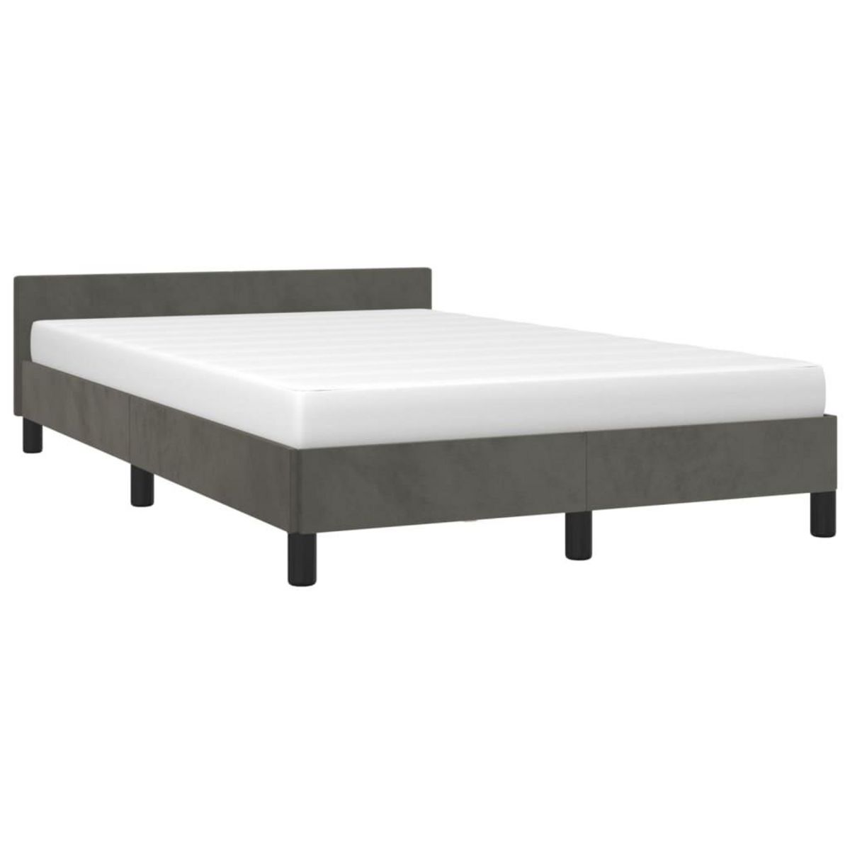 VIDAXL Cadre de lit sans matelas gris fonce 120x200 cm velours