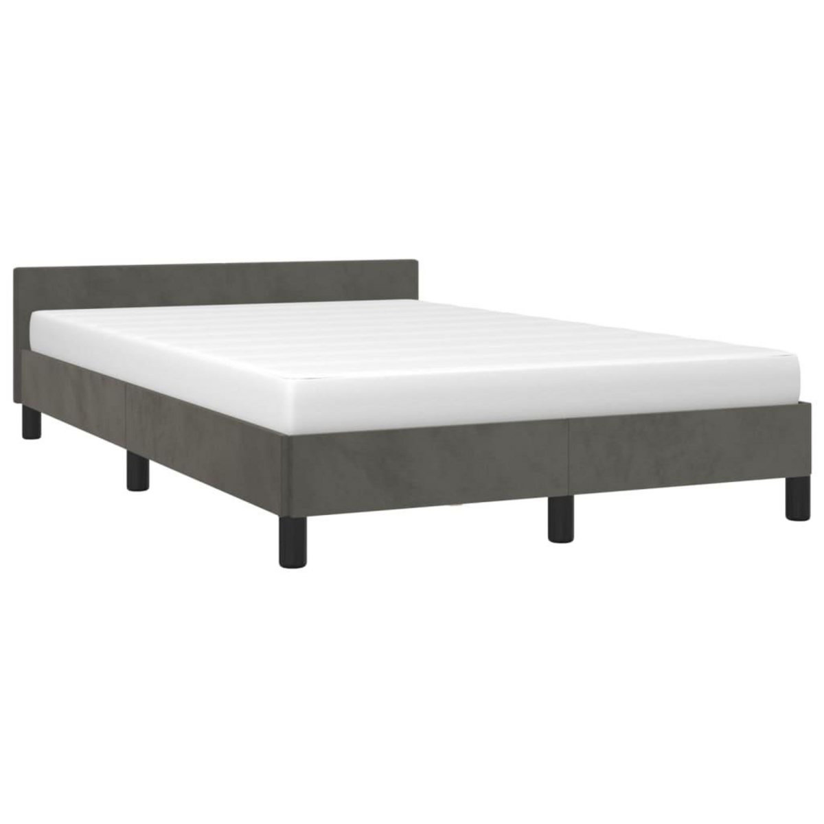 VIDAXL Cadre de lit sans matelas gris fonce 120x200 cm velours
