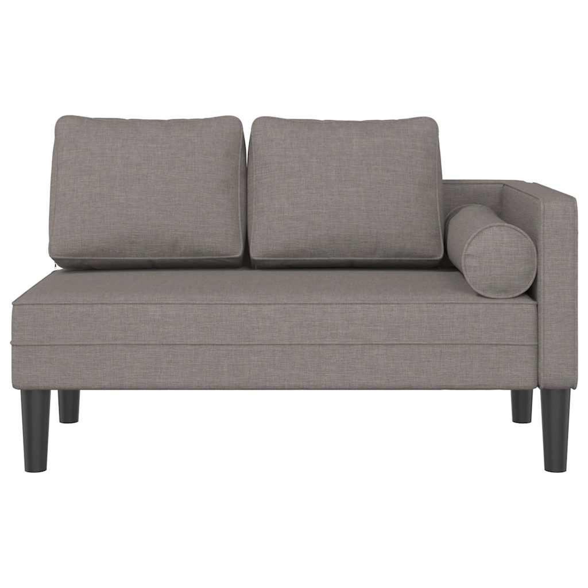 Voir la diapositive 3 : VIDAXL Chaise longue avec coussins taupe tissu