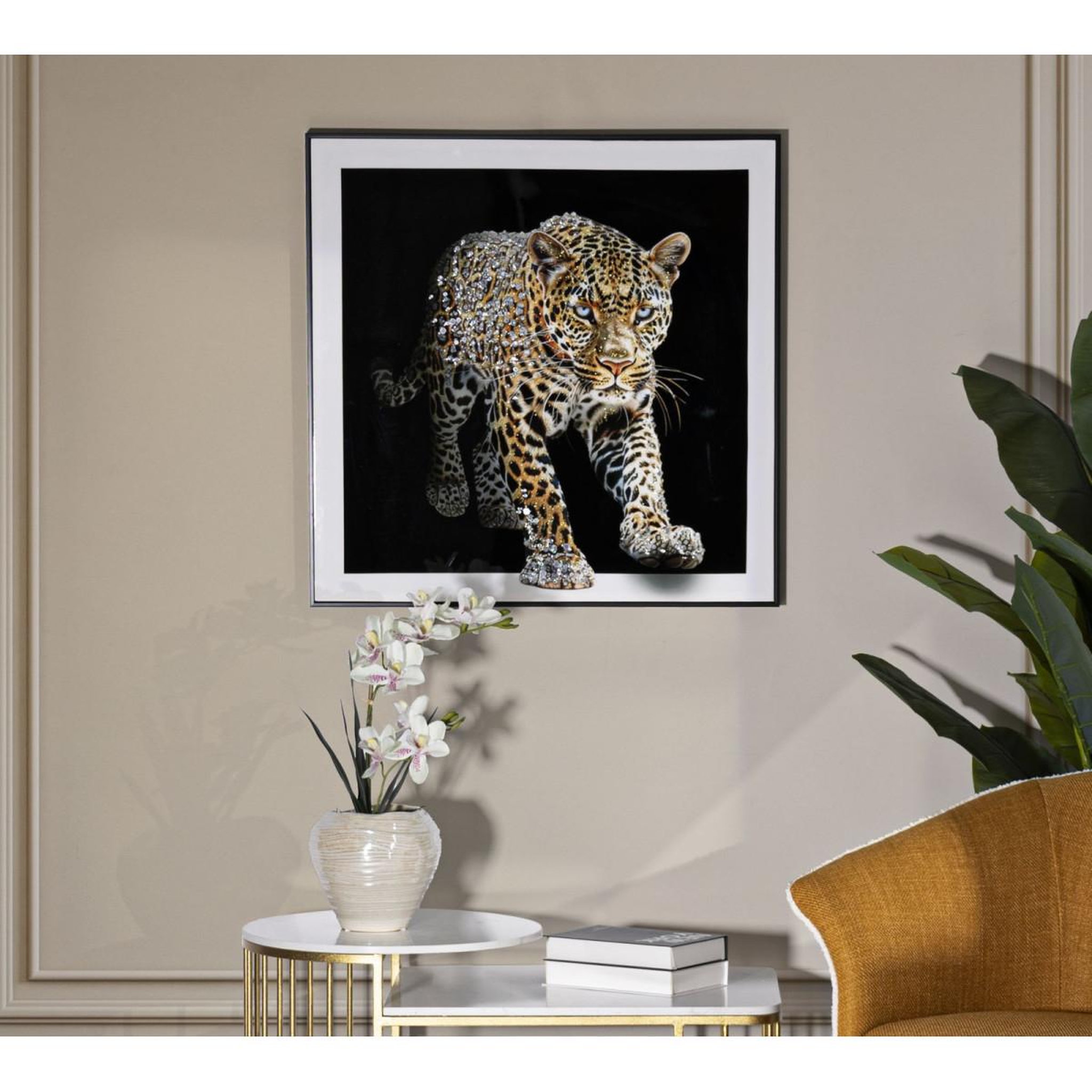 Voir la diapositive 6 : Paris Prix Tableau peinture  jaguar ii  82x82cm multicolore