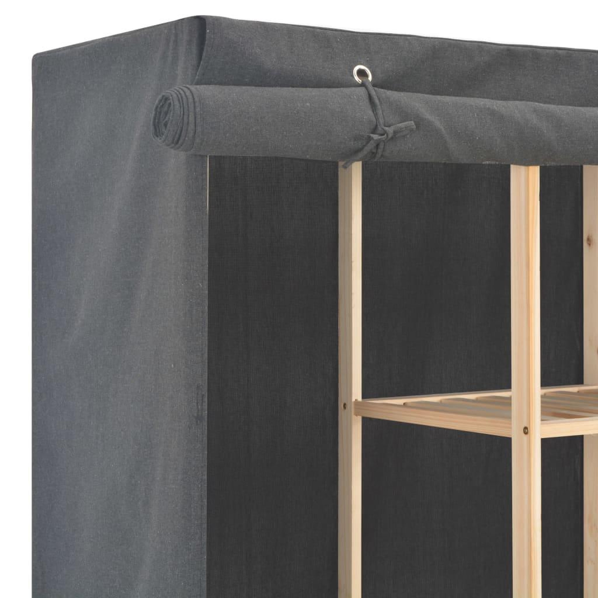 Voir la diapositive 4 : VIDAXL Garde-robe Gris 173x40x170 cm Tissu
