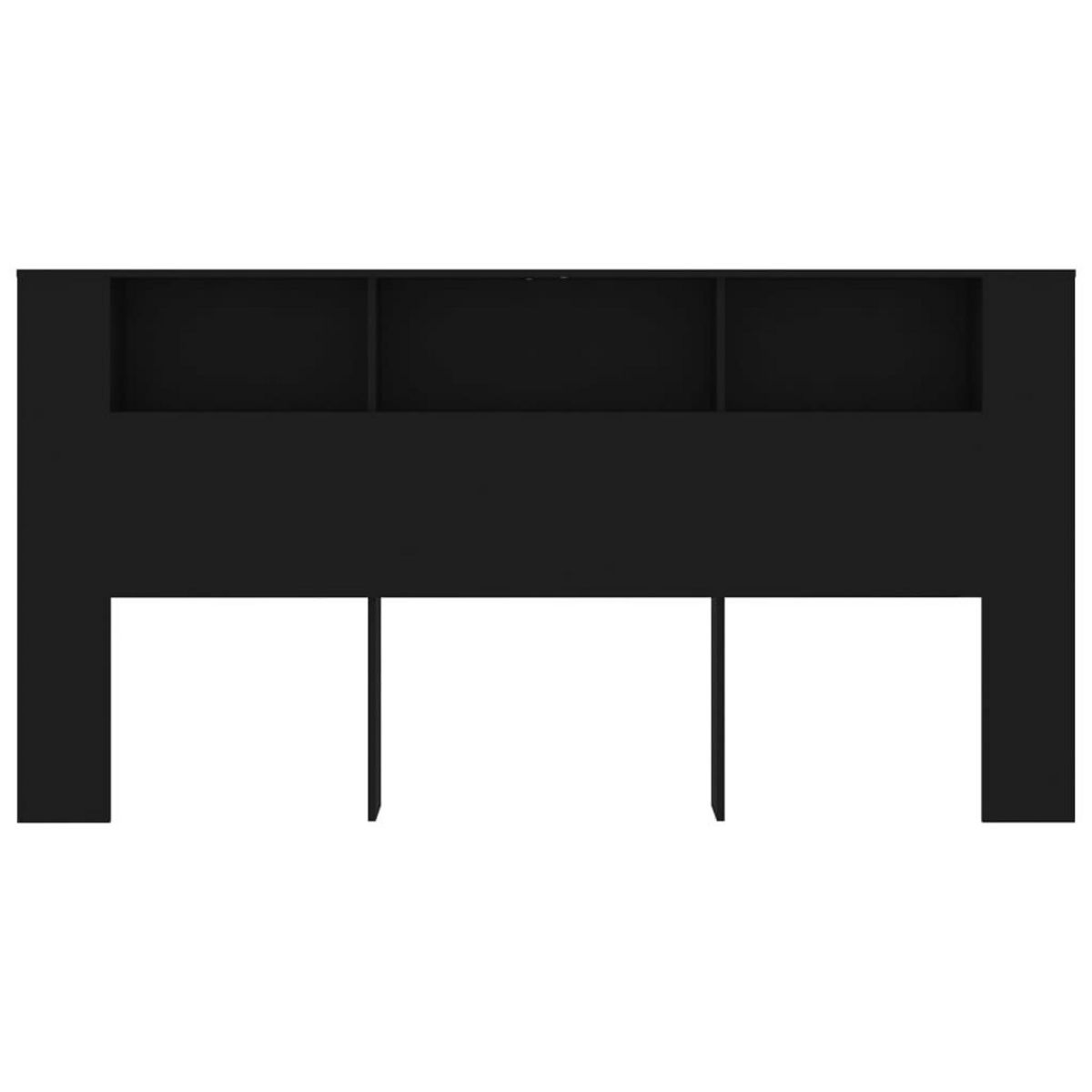 VIDAXL Armoire de tete de lit Noir 200x18,5x104,5 cm